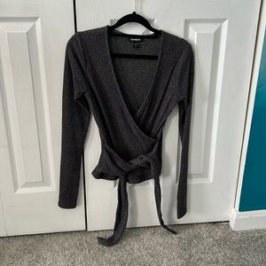 Express Wrap Sweater with Tie